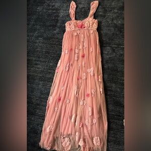Loveshackfancy pink maxi lace gown